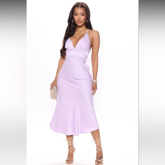Fashion Nova Dresses & Skirts - Fashion Nova Mixed Emotions Satin Midi Dress - Lavender